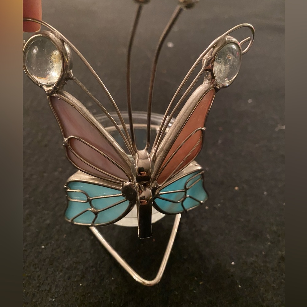 Butterfly candle holder. 5” H x 4” W x 3” D